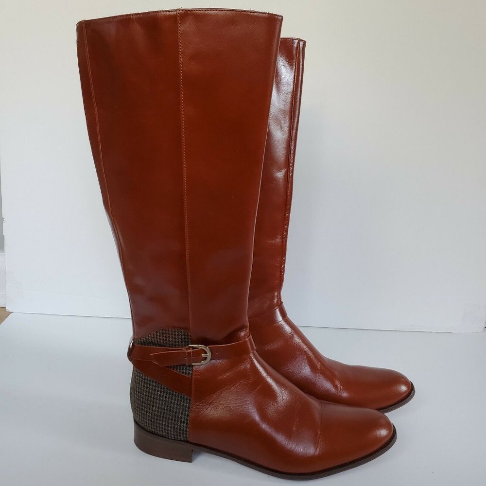 BOCAGE Made in France Riding Boots Tweed Leather Size 40